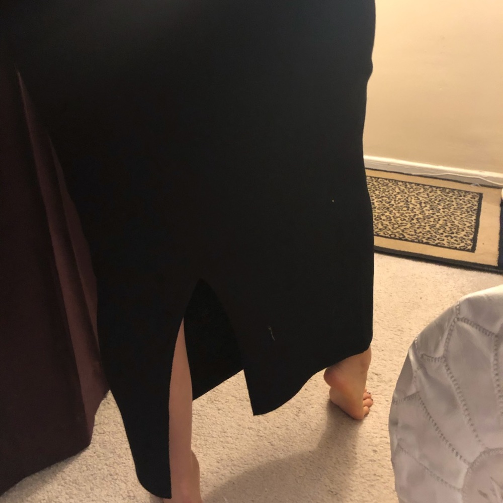 St. John Basic Black Santana Knit maxi skirt